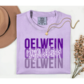 Oelwein x3 Huskies Comfort Colors Orchid T-Shirt