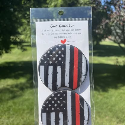Car Coaster Thin Red Line