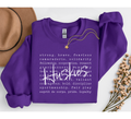 Huskies Typography Gildan Purple Crewneck Sweatshirt